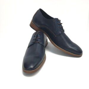 Amali Men's Navy Oxford Dress Shoes Brown Back Leather Lining Sizes 8.5 - 11